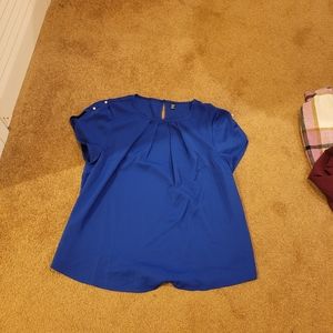 SHEIN Plus Pearl Beaded Fold Pleated Top